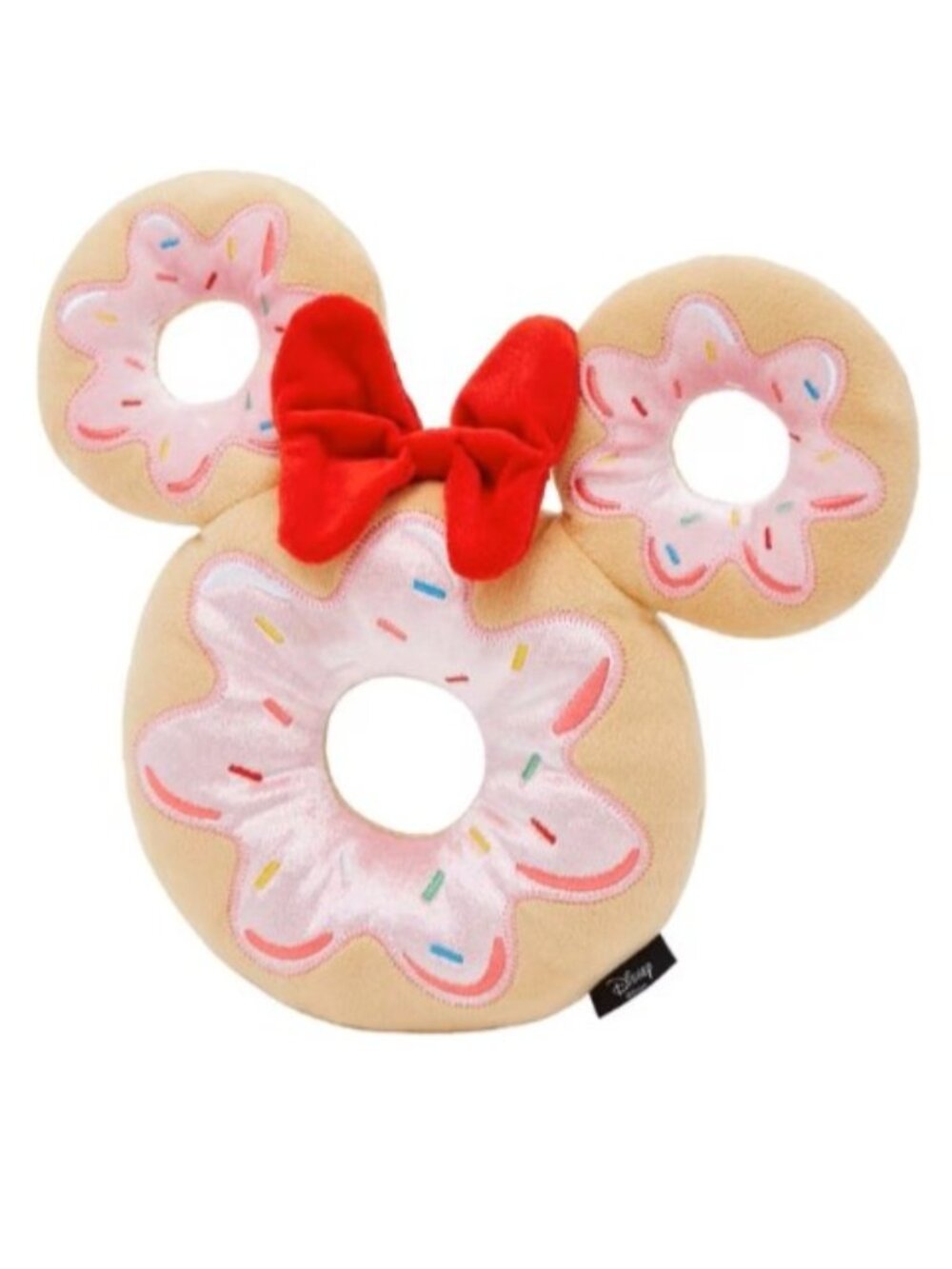 𝗰𝗵𝗲𝘄𝘆 Disney Minnie Mouse Donut Plush Squeaky Dog Toy Tan (Size 10"x10.5")
